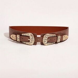 Brown Double Buckle Belt